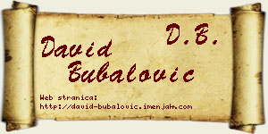 David Bubalović vizit kartica